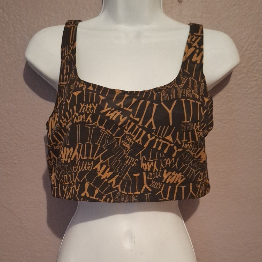 YITTY Black and Gold Graphic Tank Top